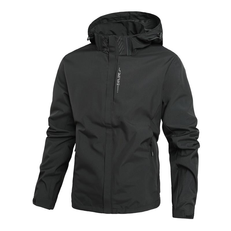 ZMZY Men's Lightweight Outdoor Windbreaker Jacket, Full-Zip Sports Outerwear for Casual Hiking, Mountaineering & Camping, Windproof Shell with Adjustable Cuffs, Chest Pocket, Relaxed Fit Autumn Active Jacket