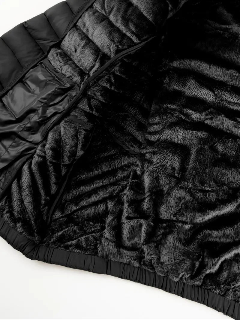 Women's Winter puffer Jacket, Casual Fitted Hooded Quilted Coat with Pockets, Warm Lightweight Commuter Outerwear for Fall & Winter