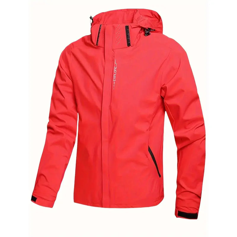 ZMZY Men's Lightweight Outdoor Windbreaker Jacket, Full-Zip Sports Outerwear for Casual Hiking, Mountaineering & Camping, Windproof Shell with Adjustable Cuffs, Chest Pocket, Relaxed Fit Autumn Active Jacket