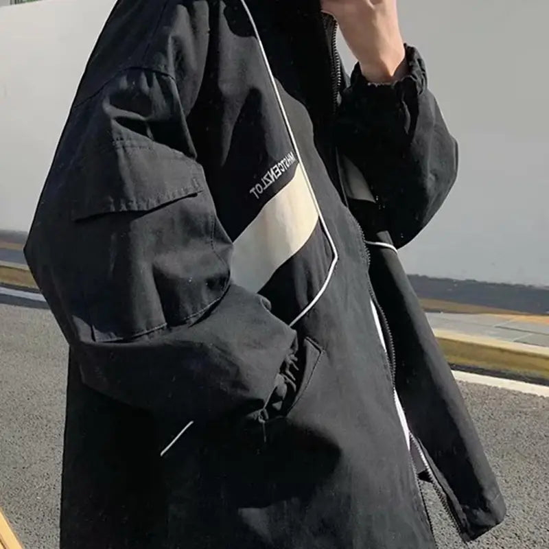Gihuo Unisex Men Women Windbreaker Jacket Y2k Varsity Jackets Oversized Vintage 90s Jacket Casual Coats Tops Outerwear Long Sleeve Lightweight Unisex