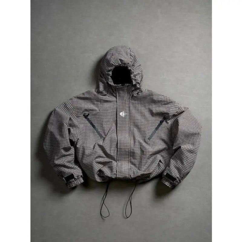 Men's Lightweight Hooded Windbreaker Coat - Khaki Menswear Tops, Stylish Sports Outerwear for Casual Athletic Running & Hiking