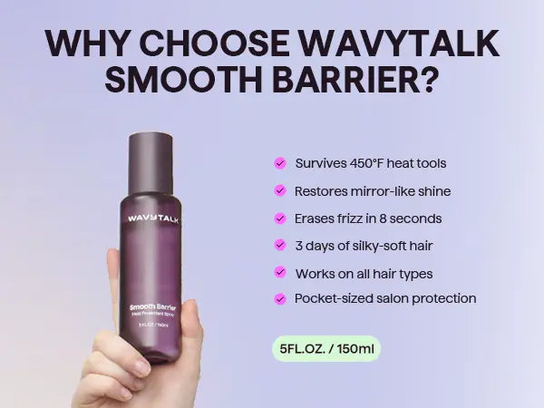 Wavytalk Steam Sesh Hair Straightener and Smooth Barrier Heat Protectant Spray Set, Hair Products, Silky Straight Hair