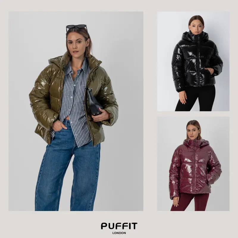 PUFFIT WarmCore Premium Short Puffer Jackets With Removable Hood & Optional Faux Fur Lining,Lady Casual Outerwear Longsleeves Zip Pockets Warm Quilted Coat,Womenswear,Tops,Sport,Fall,Winter,2026 Shopping