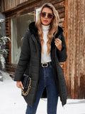 FASHORA Women's Winter Thickened Down Jacket Warm Long Puffer Coat Fleece Lined Parka Outerwear with Faux Fur Hood Tops Womenswear Long Sleeve Padded Adjustable