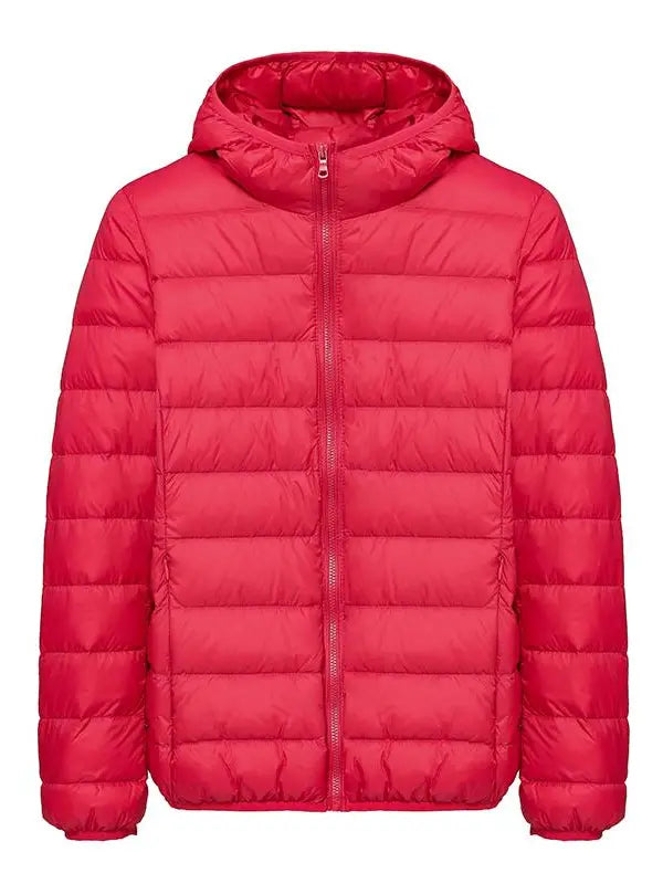 Clean Gent women’s winter down jacket, 90% white duckdown content, casual slim-fit hooded outerwear with pockets, lightweight and warm for autumn/winter commuting, new arrival for fall
