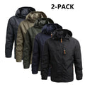 Men's Lightweight Army Green Polyamine Windbreaker Coat, Stylish Detachable Hooded Zipper Multi-Pocket Menswear for Hiking, Spring Autumn Daily Outdoor Use (Lightweight Casual Coats Included)